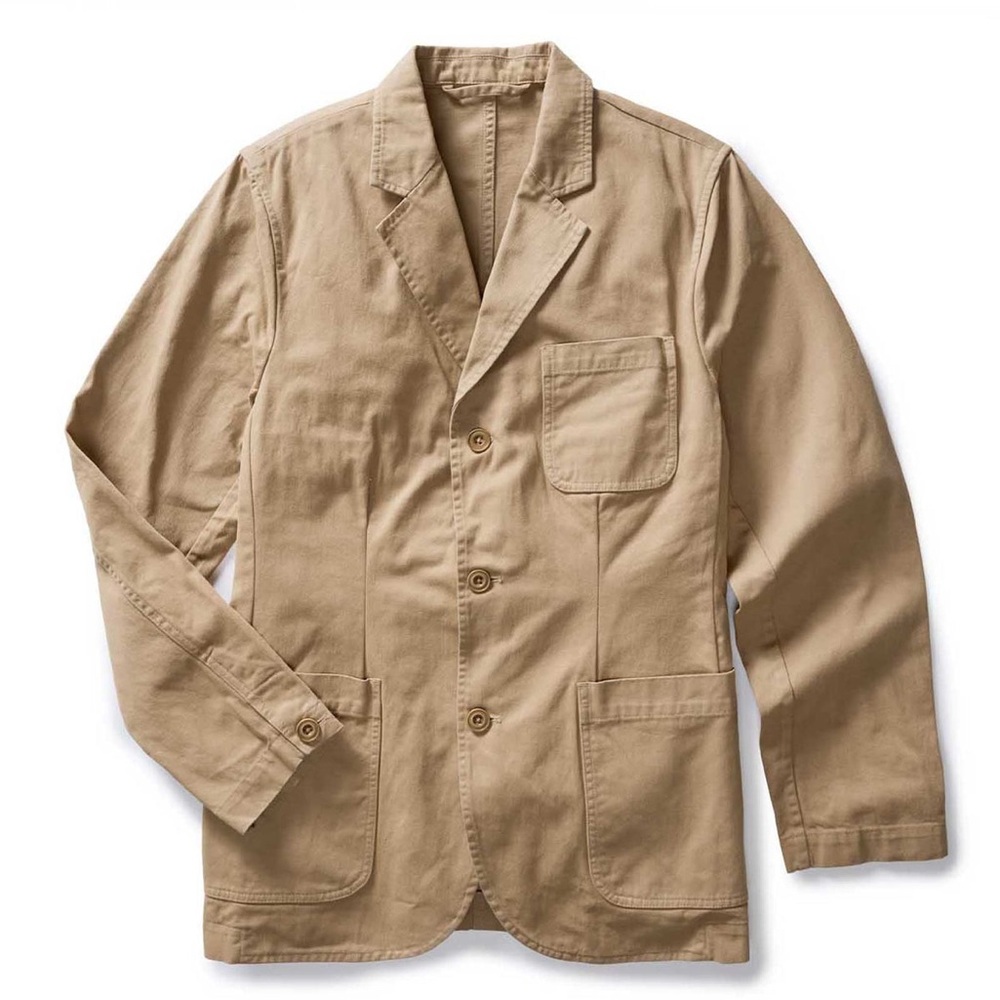 TAYLOR STITCH FOUNDATION SPORTCOAT IN ORGANIC KHAKI TWILL